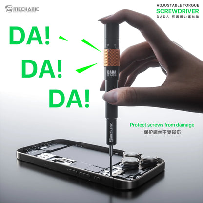 MECHANIC DADA Phone Repair Screwdriver Set, Adjustable Torque 0.35-0.55N.cm, 4IP/Y0.6/Pentalobe 0.8 Bits, Anti-Over-Tightening
