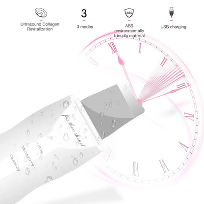 Ultrasonic Skin Scrubber Peeling Blackhead Remover Deep Face Cleaning Acne Pore Cleaner Facial Shovel Cleanser EMS Microcurrent