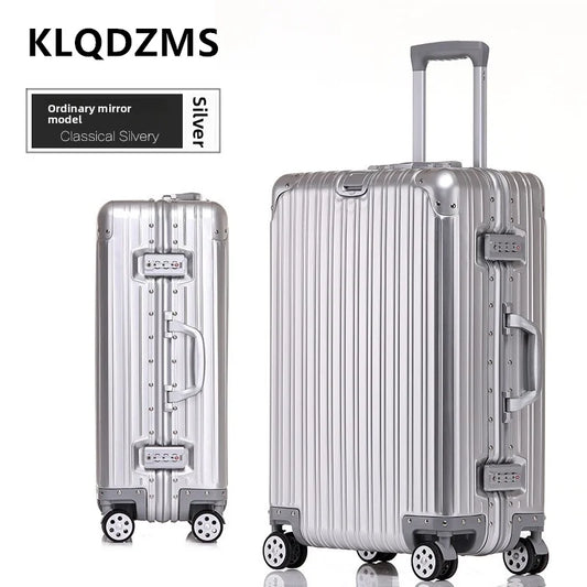KLQDZMS High Quality All Aluminum Magnesium Alloy Luggage Large Capacity Travel Suitcase 20 Inch Boarding Business Luggage Bag