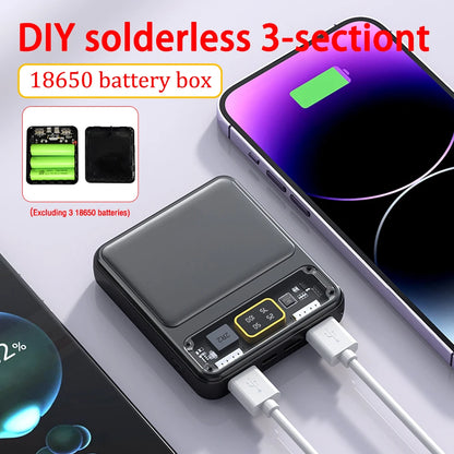 New DIY Power Bank Box 3x18650 Battery Charger Case Portable Fast Charging Case Solderless Power Bank Shell Batteries Charging