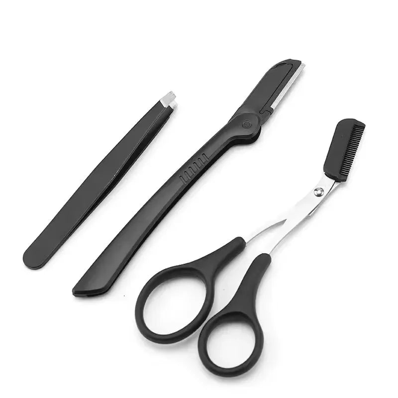 1/3pieces Stainless Steel  Eyebrow Trimmer beauty Tools For Beginners eyebrow with Comb