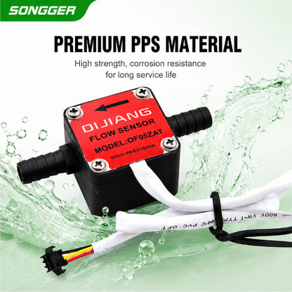 Liquid Flow Sensor G1/4 G1/2 G3/4 DC 3.5‑24V Pulse Gear Flow Meter 18‑3000L/H for Water Oil Milk Measurement