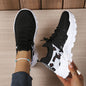 Leopard Print Knit Women's Sneakers Breathable Mesh Lace Up Casual Walking Shoes Non-Slip Thick Sole Fashion Sport Trainers for