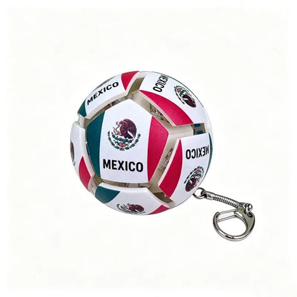Football Keychain Fidget Toy Stress Relief Pendant Soccer Ball for Fan Portable Multi-National Team Souvenir for Car Key Handbag