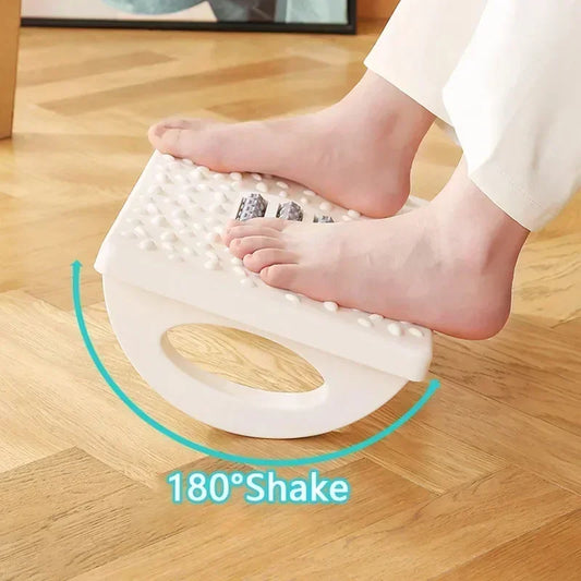 Home/Office Footrest Under Desk Foot Stool Anti-Crossed Legs Semi-Circular Rocking Anti-Slip Massage Roller Footrest Foot Stool