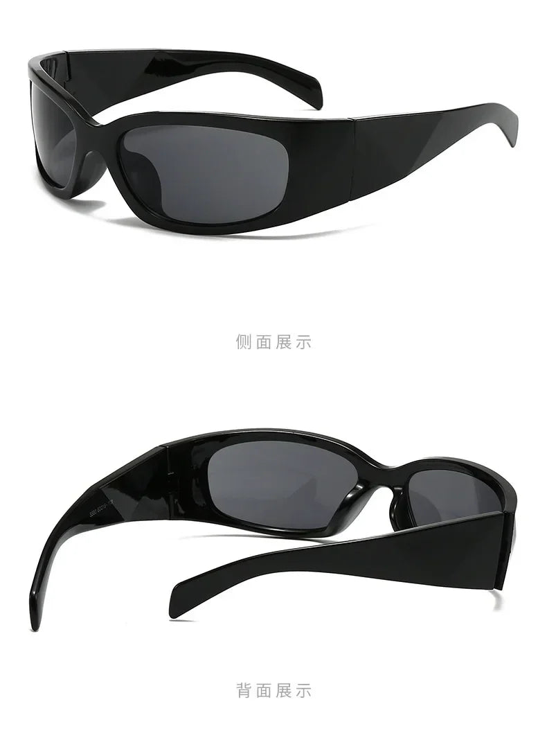 New Y2K Silver Sunglasses Out Future Sense Of Technology Hot Girls Net Red Sun Glasses Women Glasses Trendy Men UV Eyewear