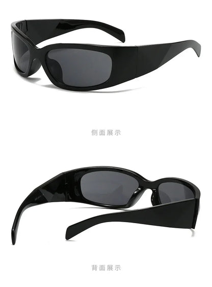 New Y2K Silver Sunglasses Out Future Sense Of Technology Hot Girls Net Red Sun Glasses Women Glasses Trendy Men UV Eyewear