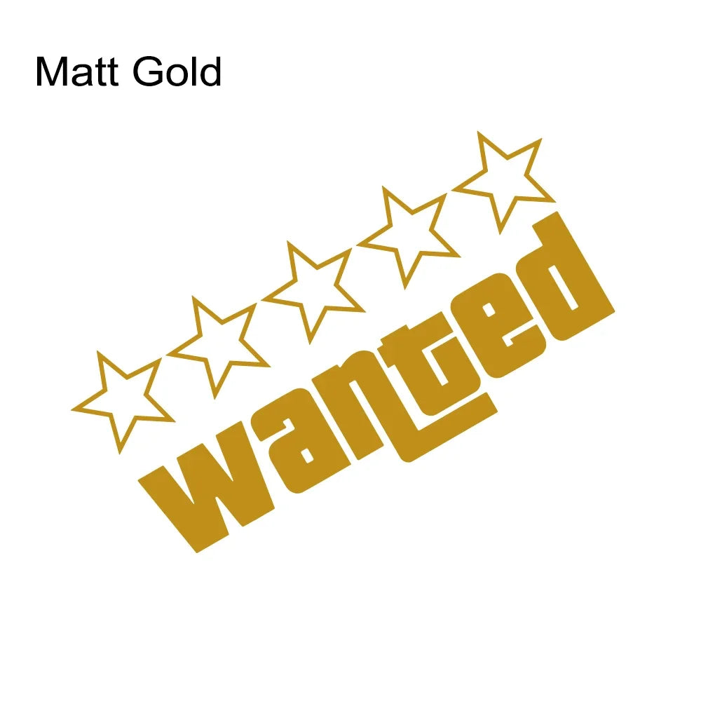 Wanted Reflective Laser Car Funny Stickers Auto Vinyl Film Decals For Car Bumper Windows Motorcycle Laptop Walls