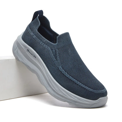 Men Summer Mesh Round Toe Lightweight Breathable Anti-Slip Casual Sneakers Walking Shoes Thin Breathable Summer Trainers