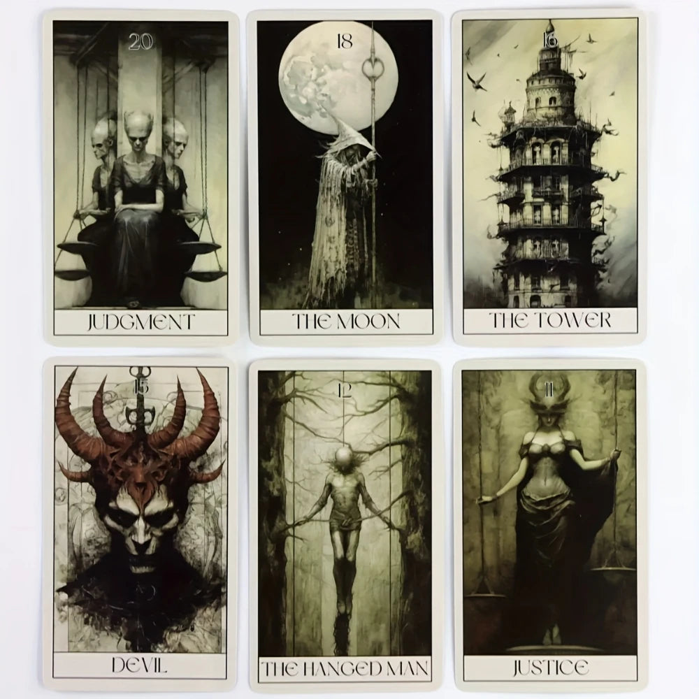 Mystery Horror Tarot Deck - 78 Card Set for Divination, Power Exploration and Psychic Insight |   The Perfect Board Game Accessor