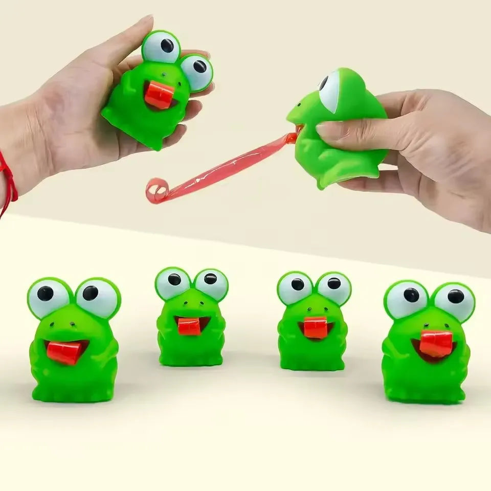 Pinch Frog Dinosaur Sticking Tongue Out Toys Funny Sensory Stress Relief Fidget Toys Cat Toys School Gifts