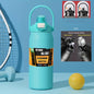 LUSQI 304 Stainless Steel Thermal Mug Outdoor Thermos Bottle Portable Tumbler Vacuum Flasks Cold & Hot Straw Water Bottle