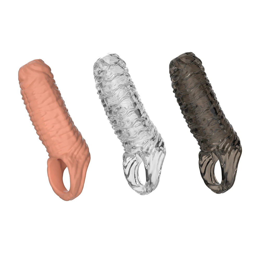 Penis Sleeve Reusable Sexy Toys for Men Penis Silicone Cock Sleeve Massage Adult Products For Woman Gay Penis Toys Sexual Goods