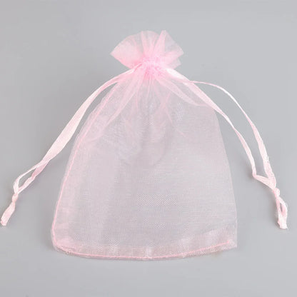 50/100pcs Colorful Organza Gift Bag 5x7 7x9 9x12 10x15 13x18cm Party Wedding Favors Candy Jewelry Packaging Drawstring pouches