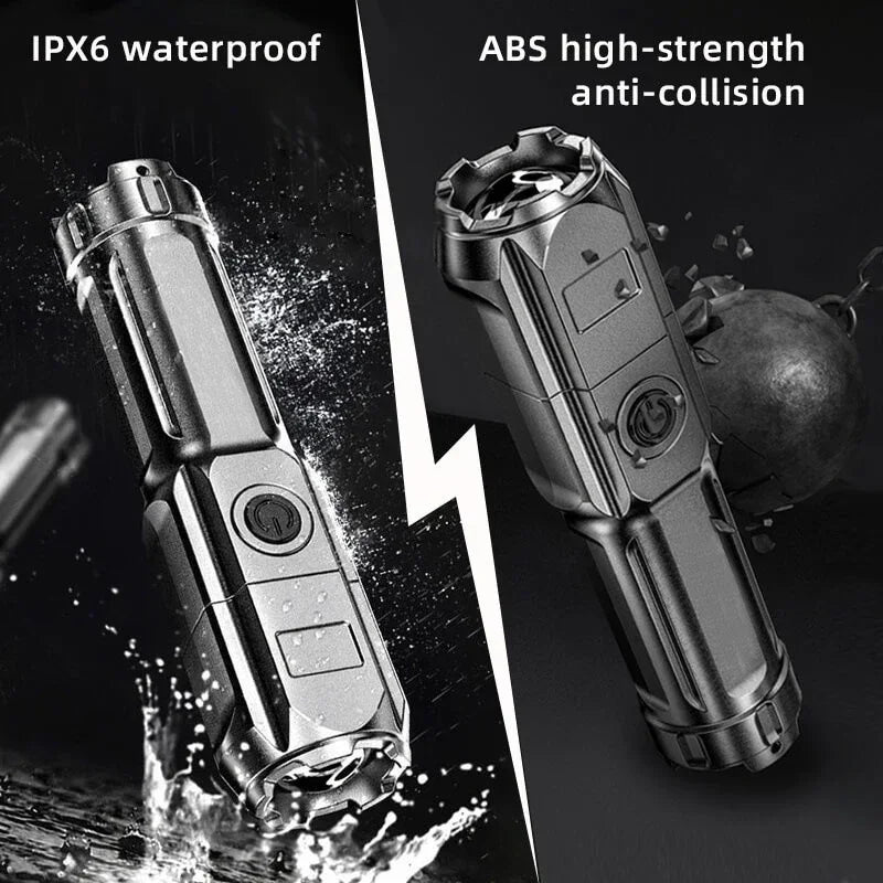 Powerful LED Flashlight Rechargeable USB Waterproof Zoom Fishing Hunting Camping High Lumen Tactical Flashlight LED Torch