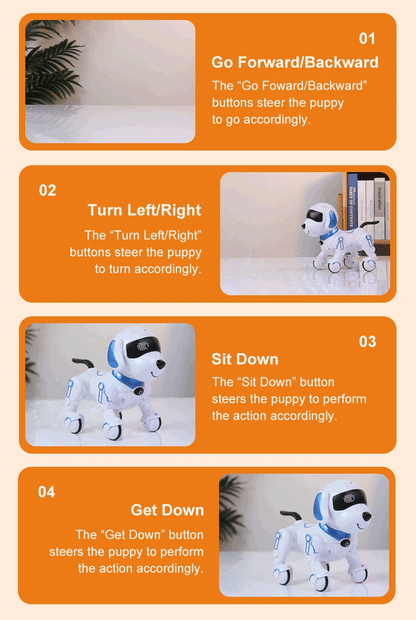RC Robot Dog Electronic Stunt Pet Interactive Touch Programmable Smart Walking Dancing Kids Birthday Gift for Kids Boys Girls