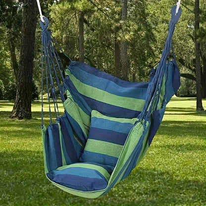 Outdoor New Swing Hammock Chair Canvas Leisure Chair No Pillow Or Cushion Dormitory Hammock Swing Rocking Chair(With Storage Bag