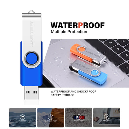 USB 3.0 Pendrive Memory Stick 4GB 8GB 16GB 32GB 64GB Metal USB Flash Drive Pen Drive USB Stick 128GB Rotatable Mini U Disk