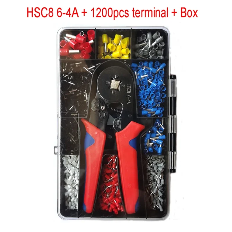 Crimper Plier HSC8 6-4 0.25-10mm ² 23-7AWG For Ferrule Tubular Terminals Ferrule Crimping Clamp Set Wire Head Electrician Tool