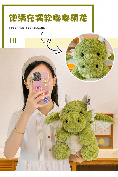 22-60CM Cute Pterodactyl Flying Dragon Doll Dinosaur with Wings Plush Toy Bed Pillow Sleeping Companion Soothing Gift for Kid