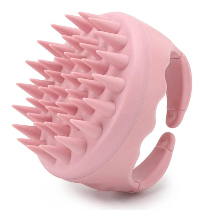 Hair Scalp Massager Shampoo Brush Hair Scrubber Washing Brush Silicone Scalp Exfoliator for Dandruff Removal- Beige