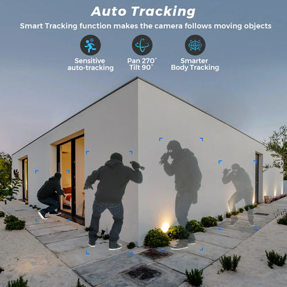 10MP 5K 4X Zoom Dual Lens Wifi Camera Waterproof IP66 HD 8MP Color IR Night Vision Auto Tracking Cloud Wifi Surveillance Cameras