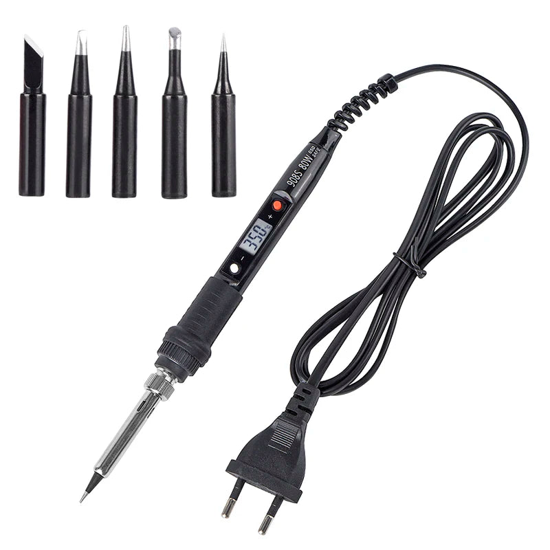 JCD 80W Digital Electric Soldering Iron Kit Temperature Adjustable 220V 110V Welding Tools Ceramic Heater Soldering Tips Rework