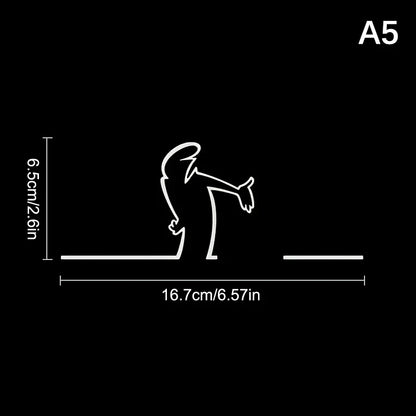 La Linea Minimalist Line Art Car Sticker Bumper & Window Door Wall Decal With Cartoon Character Design Home Car Decoration
