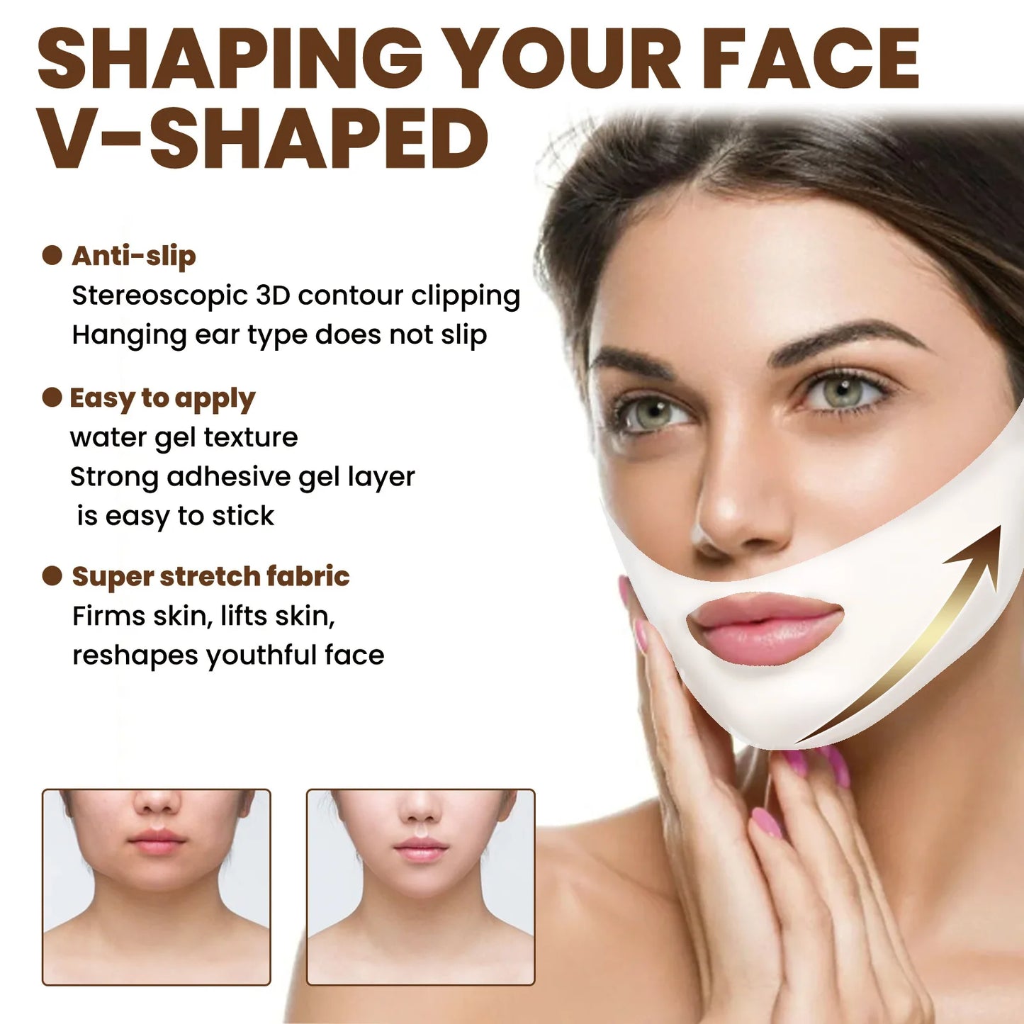 EELHOE Face Lifting Masks V Shaping Face Chin Firming Moisturizing Anti Aging Anti Sagging V Shape Face Lift up Mask Skin Care