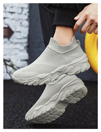 Men'S And Women'S Sneakers Mesh Breathable Lightweight High-Top Running Tennis Shoes Comfortable Outdoor Pair Naked Boots
