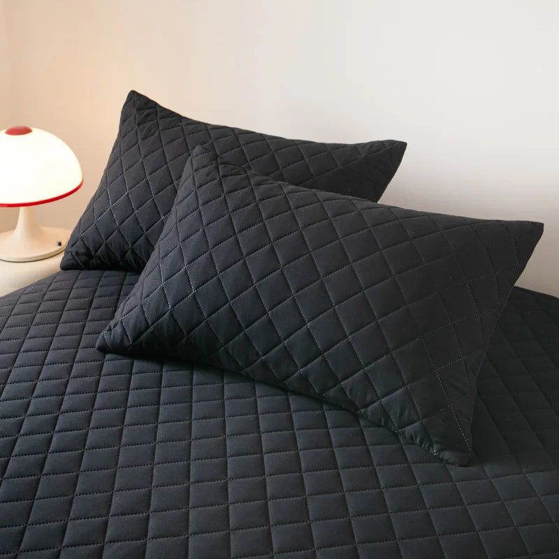 Northern Europe Double-deck Pillowcase Waterproof Anti-Mite Anti-Bacterial Quilted Cotton Pillow Case Bedroom Home Decoration