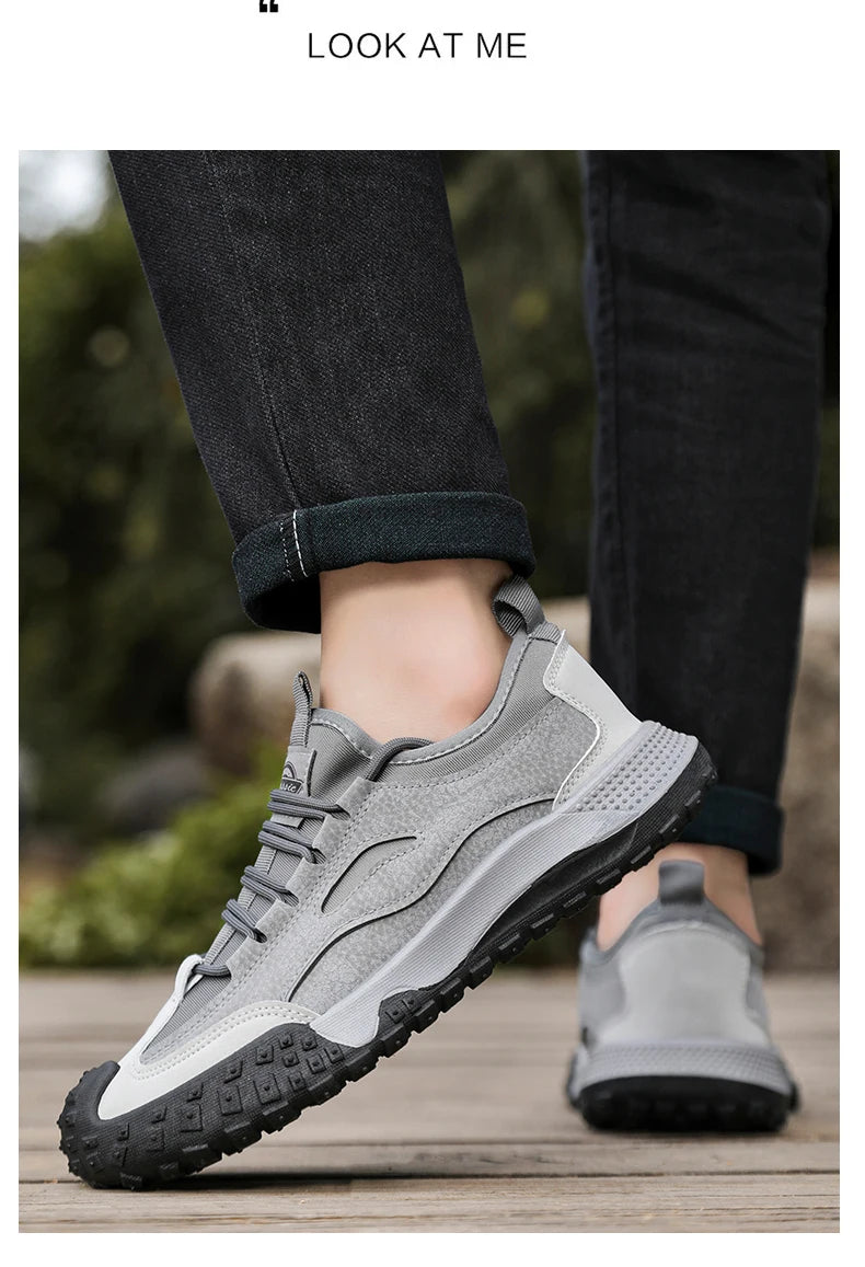 Men's Beige Breathable Sports Board Shoes Autumn 2026 Fashionable Versatile Thick Sole Canvas Lace-Up Casual Running Shoes