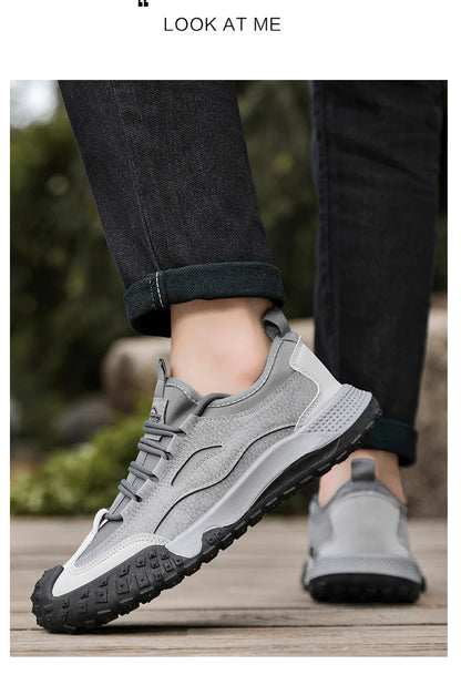 Men's Beige Breathable Sports Board Shoes Autumn 2026 Fashionable Versatile Thick Sole Canvas Lace-Up Casual Running Shoes