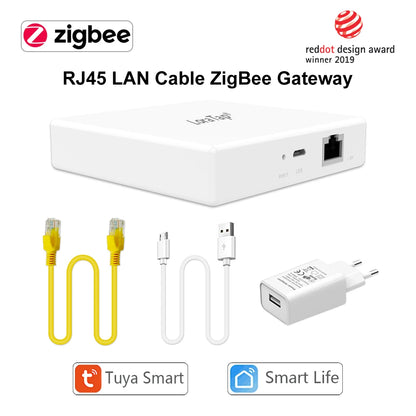 LoraTap Tuya Multi-mode WiFi ZigBee 3.0 Bluetooth Mesh Gateway Hub Bridge Wireless and Wired Smart Life App Remote Control