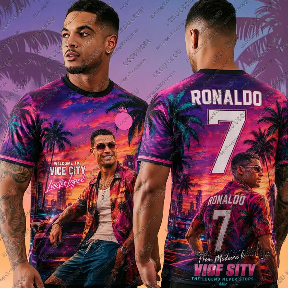 2026 Hot Games GTA 6 Print Football Jerseys For Men No.7 Football Jerseys Hawaii Beach Sports Tshirt GTA 6 T-shirts Man Jerseys