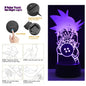 Dragon Ball Z Anime Figures Goku Vegeta Gohan Broly 3D Lamp PVC Action Figures Toys for Children Trunks Buu Super Saiyan Gifts