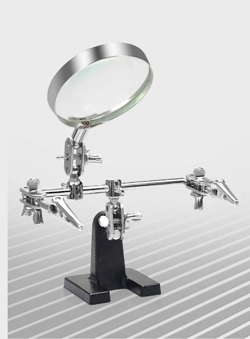 Helping Third Hand Tool Soldering Stand with 5X Welding Magnifying Glass 2 Alligator Clips 360 Degree Rotating Adju Repair Tools