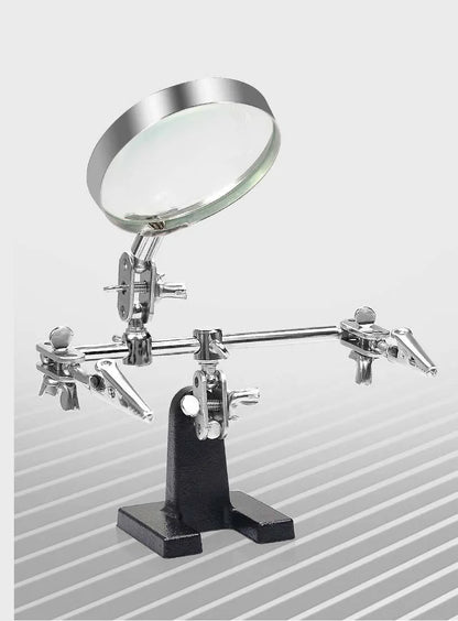 Helping Third Hand Tool Soldering Stand with 5X Welding Magnifying Glass 2 Alligator Clips 360 Degree Rotating Adju Repair Tools