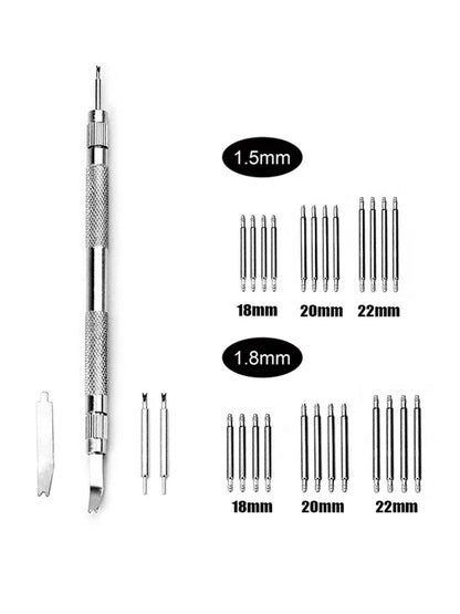 Double-ended watch Repair Fork Watch Strap Case Repair Tool With 24PCS 18mm 20mm 22mm Spring Bar WatchMaker Repair Tools Set