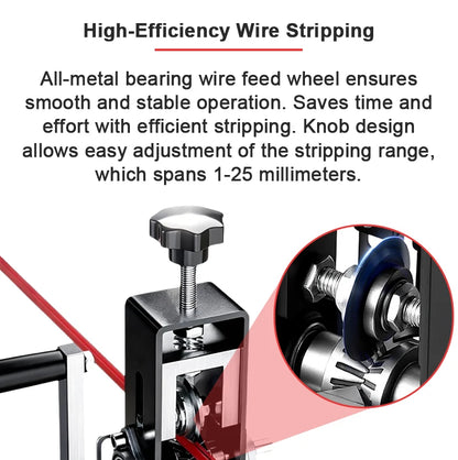 1-70mm² Wire Stripper Manual Wire Stripping Tool Cable Stripper Peeling Machine Compatible with Hand Crank Electric Drill Peeler