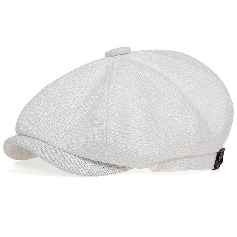 Nowa męska kaszkietówka na wiosnę lato, cienki, retro beret, dziki codzienny kapelusz, unisex ośmiokątna czapka, modne czapki hiphopowe, gorras
