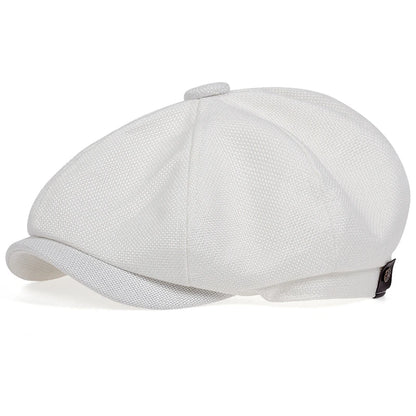 Nowa męska kaszkietówka na wiosnę lato, cienki, retro beret, dziki codzienny kapelusz, unisex ośmiokątna czapka, modne czapki hiphopowe, gorras
