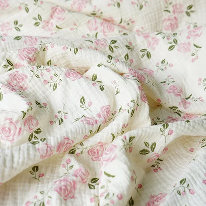 135x50/500cm Soft Pure Cotton Double-Layer Crepe Fabric For Summer Dress Bedding Home Wear Pajama DIY Clothing Cloth TJ20572