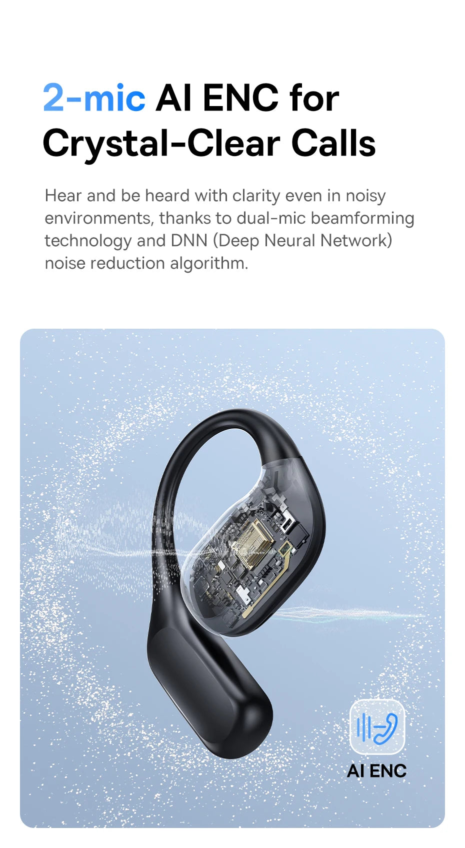 Baseus Eli 2i Fit Słuchawki otwarte True Wireless Bluetooth 6.0 z zaczepami na uszy Wodoodporne słuchawki sportowe IPX5 Wzmocnienie basów