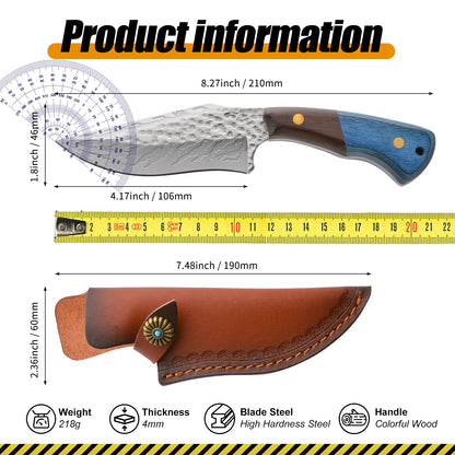 High quality stainless steel blade, ergonomic wooden handle, lightweight and durable - ideal for outdoor, home kitchen use and h