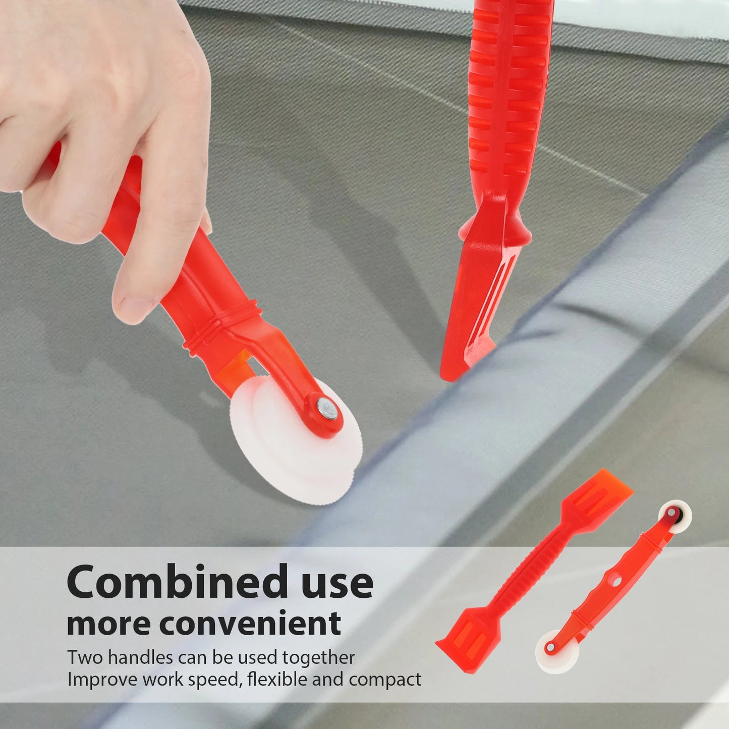 5Pcs Professional Window Glazing Tool Kit Window Screen Replacement Installation Tool with Handle for Home Workshop Office