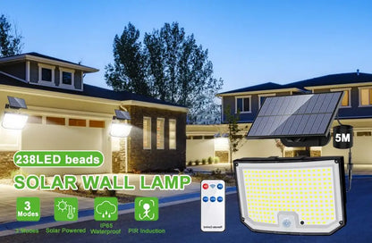 Solar Lights Outdoor 366/400/318 LED Motion Sensor Security Lights IP65 Waterproof Solar Powered Flood Lights for Garden Yard