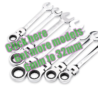 7mm Ratchet Wrench of Keys Spanner Set Hand Tool 72-Tooth Ratcheting Flexible Head Mirror Finish 7mm Auto and Home Repair 1 pcs