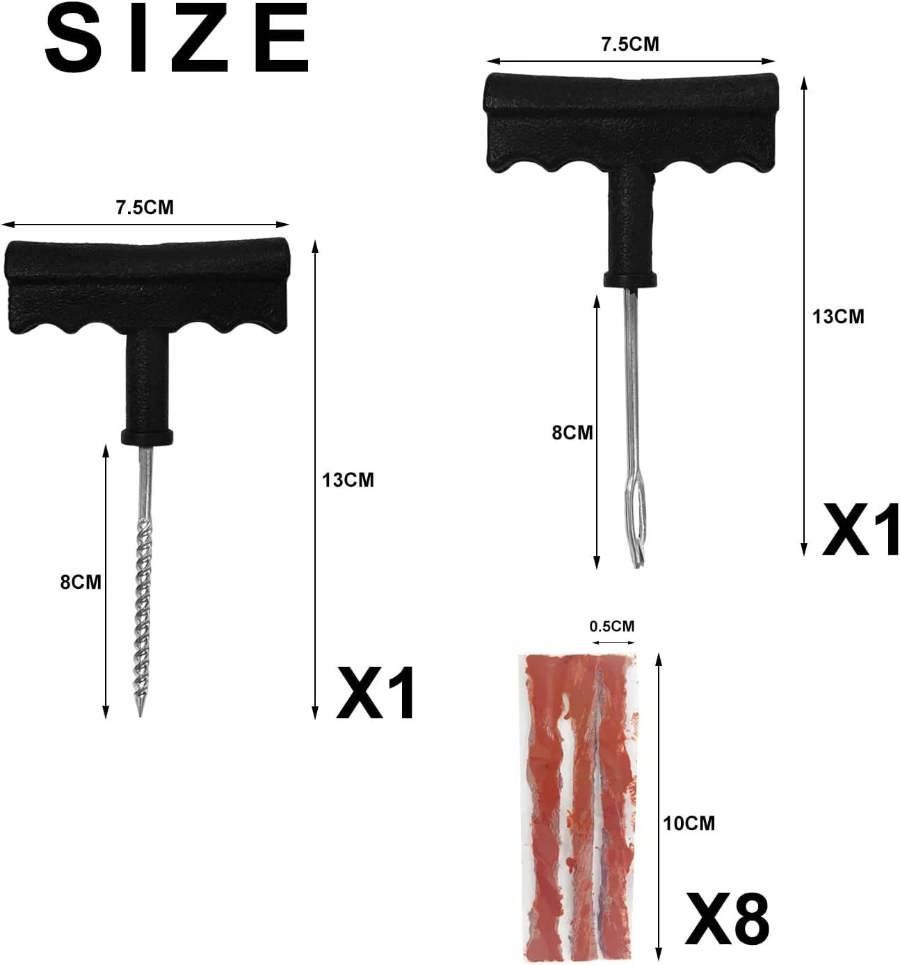 Universal Tire Strips Stiring Glue Repair Tool Kits Garage Tyre Puncture Plug Bike Tubeless Tire Accessories Car Tire Repair Kit