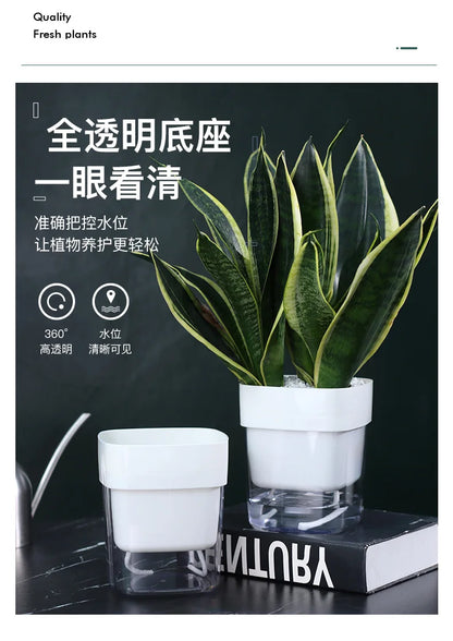 New Self Watering Plant Pot Magnetic Plastic Self-absorbent Cotton Rope Flowerpot For Double-deck Lazy Plant Pot Garden Supplies